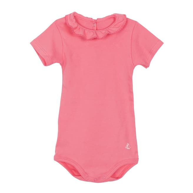 Petit Bateau Baby Girl's Pink Dress with Ruffles