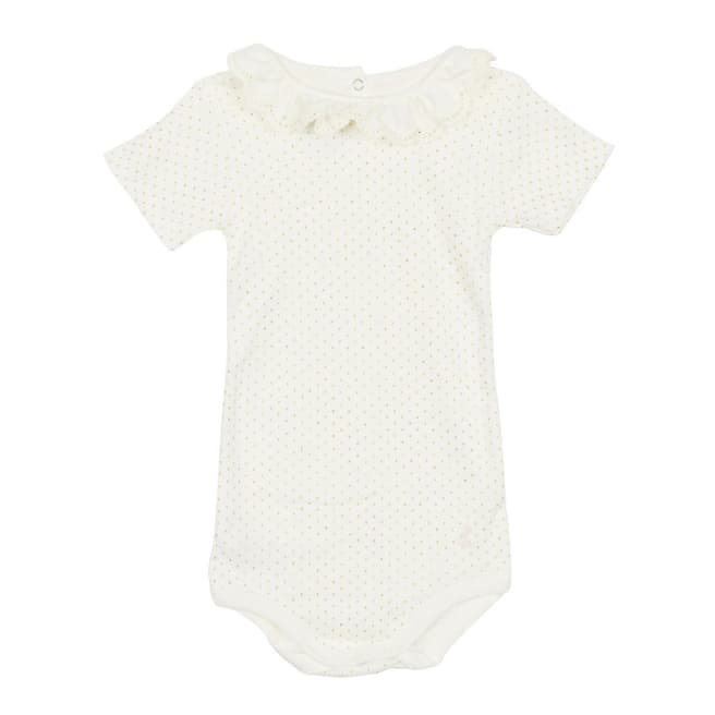 Petit Bateau Baby Girl's White Dress with Ruffles