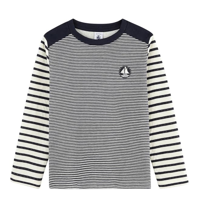 Petit Bateau Kid's Boy's Black/White Striped T Shirt