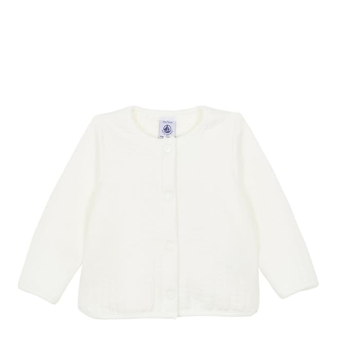 Petit Bateau Baby Girl's White Quilted Cardigan