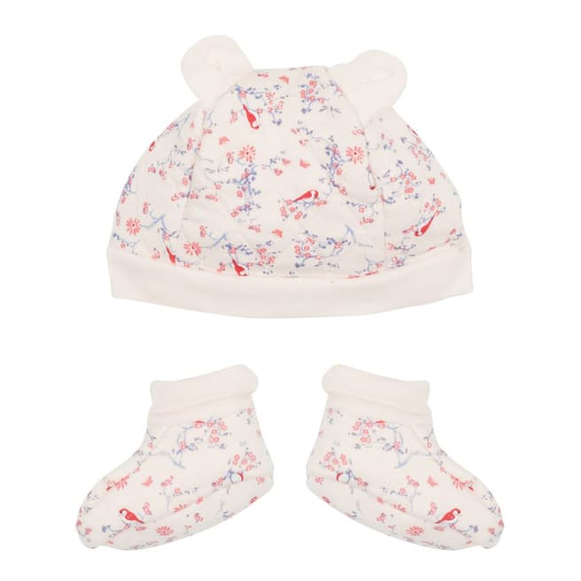 Petit Bateau Baby Baby Pink Hat and Booties Set