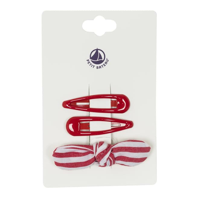 Petit Bateau Kid's Girl's Red Set Of Hair Accessories