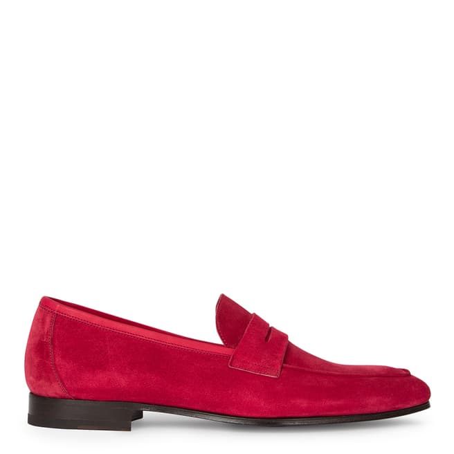 PAUL SMITH Red Glynn Suede Leather Loafers