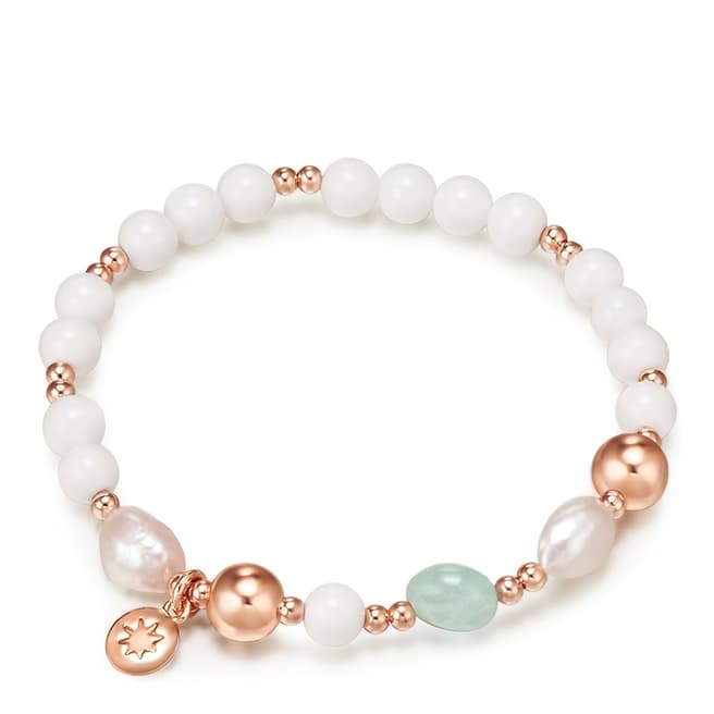 Kaimana Rose Gold/White Freshwater Pearl Bracelet