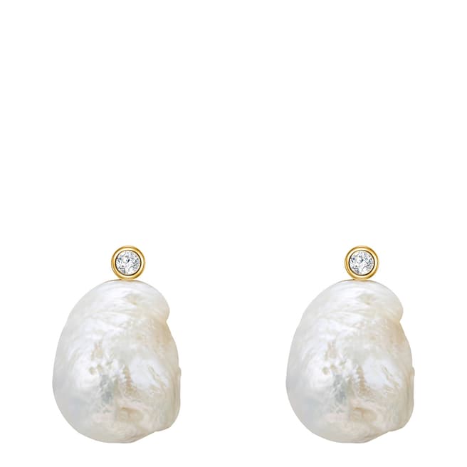 Kaimana Gold/White Pearl Earrings