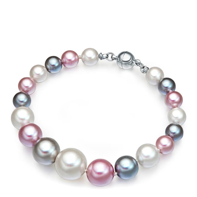 Kaimana Silver/White/Pink Pearl Bracelet