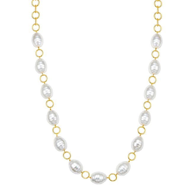 Kaimana Gold/White Pearl Necklace