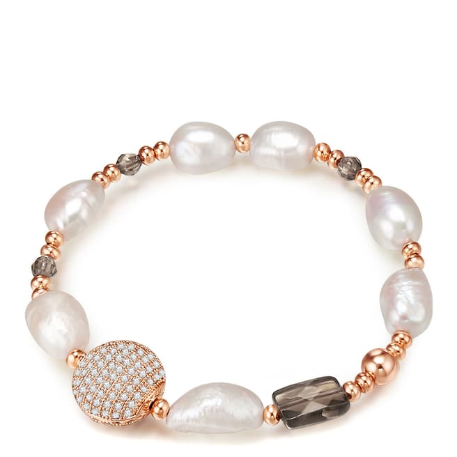 Kaimana Rose Gold/White Freshwater Pearl Bracelet