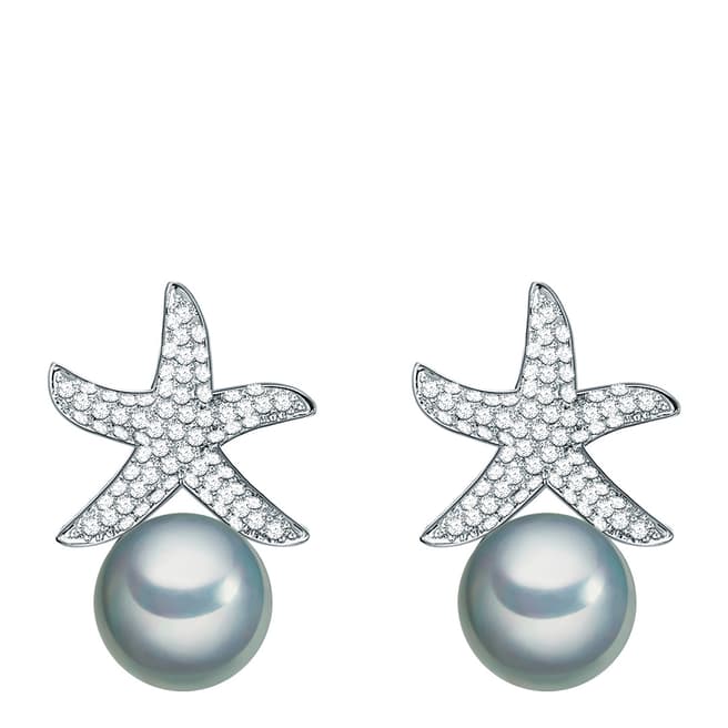 Yamato Pearls Silver/Blue Pearl Starfish Earrings