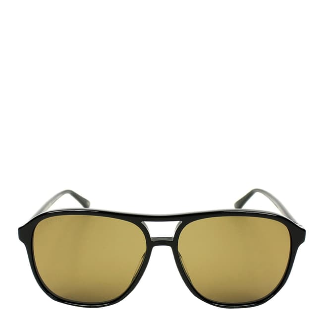 Gucci Men's Black/Gold Gucci Sunglasses 58mm