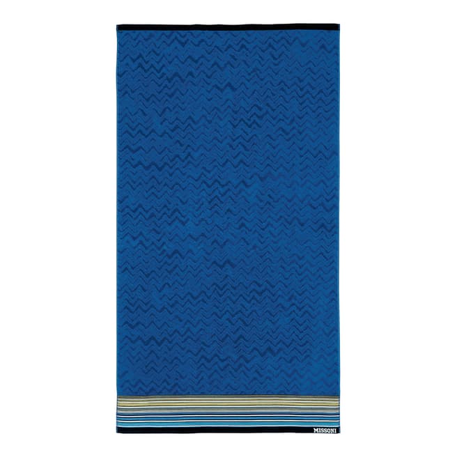MissoniHome Tex 100x180cm Beach Towel, Blue