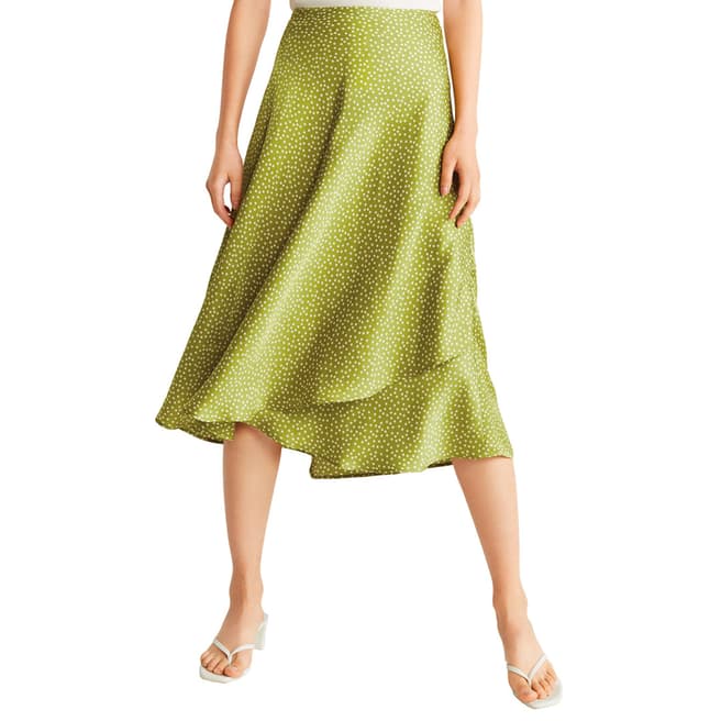 Mango Green Midi Skirt