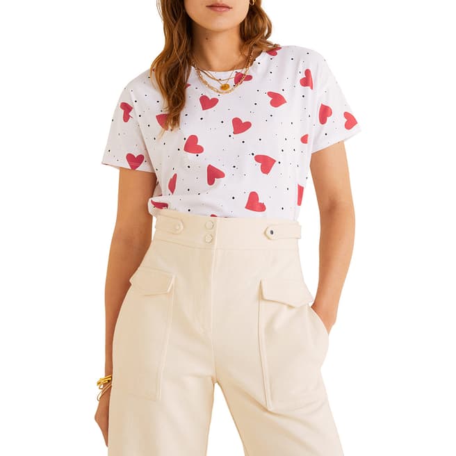 Mango Red Printed Chalover T-Shirt