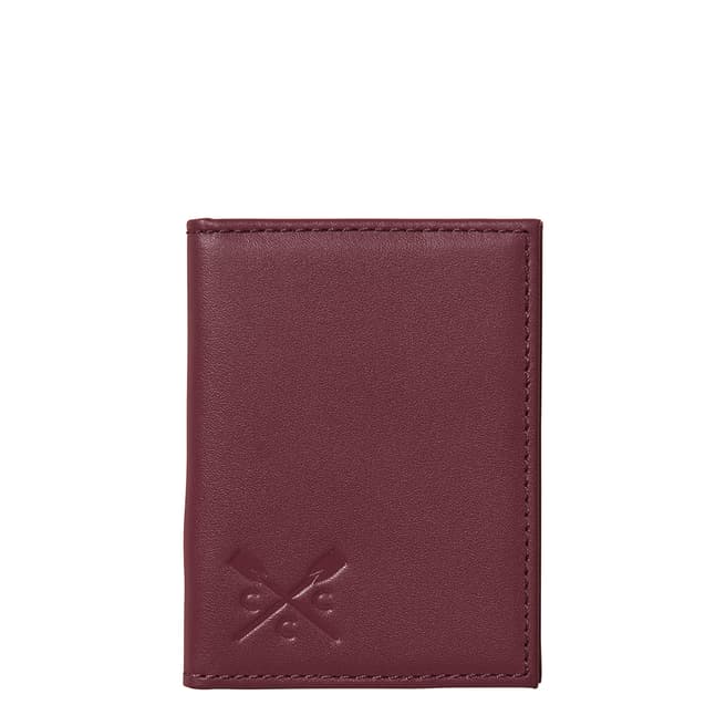 Crew Clothing Red Leather Card Holder