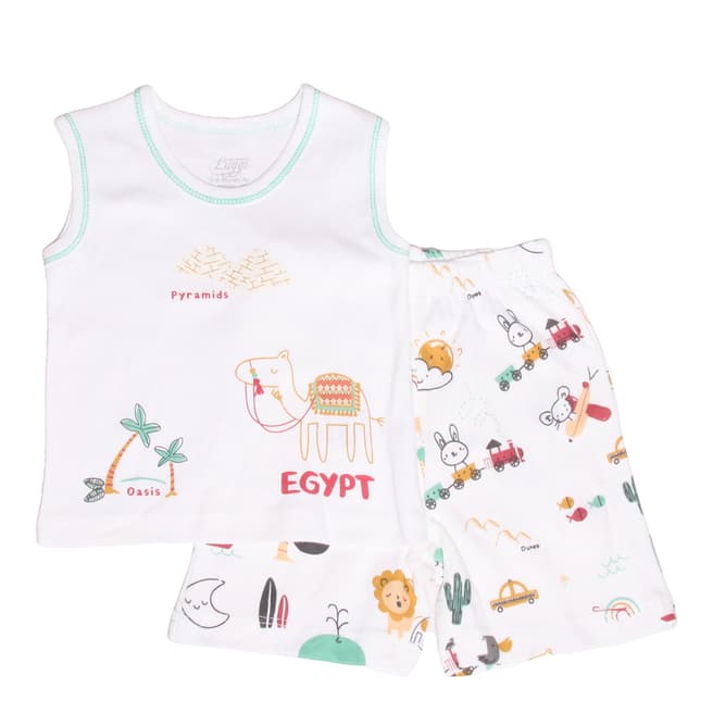 Luggi Baby Boy's Multi Egypt Singlet Top Shorts Set