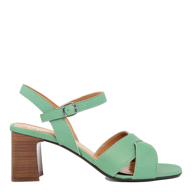 Gusto Green Sheep Leather Heeled Sandals