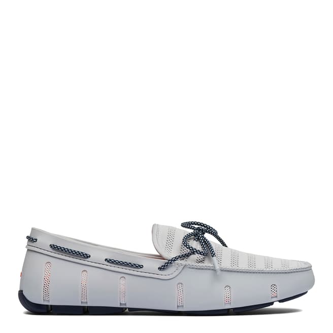 Swims Glacier Grey Navy Knit Lace Loafers