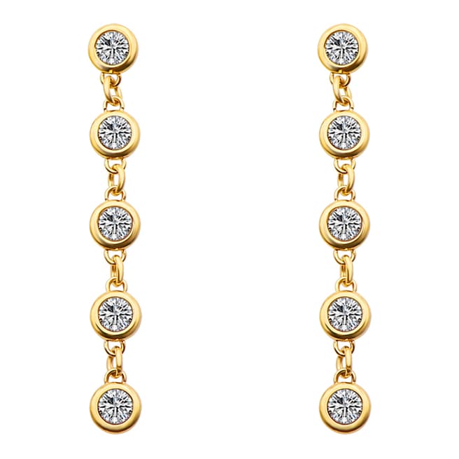 Chloe Collection by Liv Oliver 18K Gold Plated Multi Cz Drop Earrings