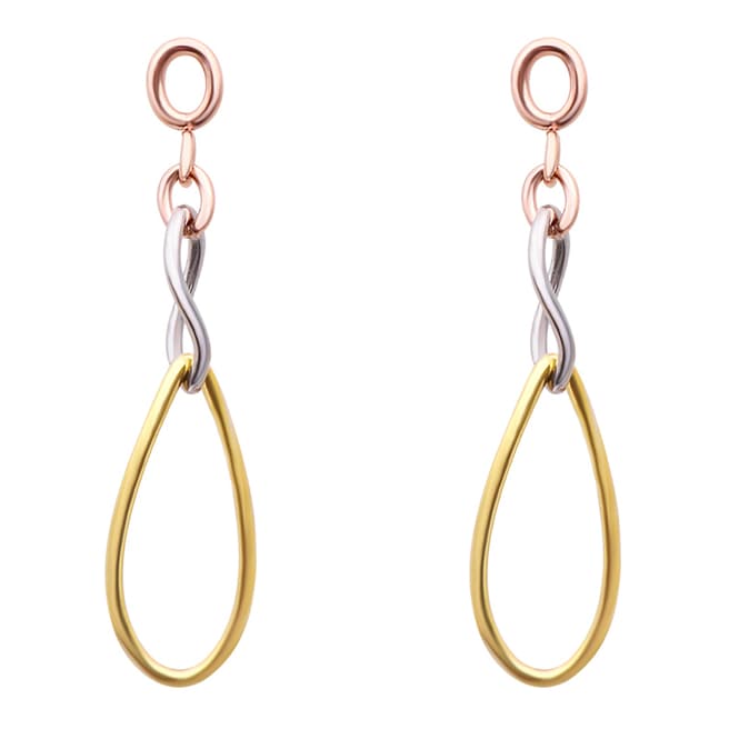 Liv Oliver Tri Color Multi Ring Drop Earrings