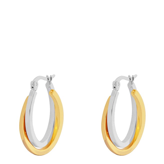 Chloe Collection by Liv Oliver 18K Gold Plated & Silver Twist Hoop Earrings