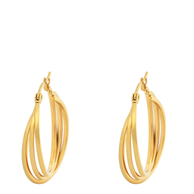 Liv Oliver 18K Gold Plated Twist Hoop Earrings