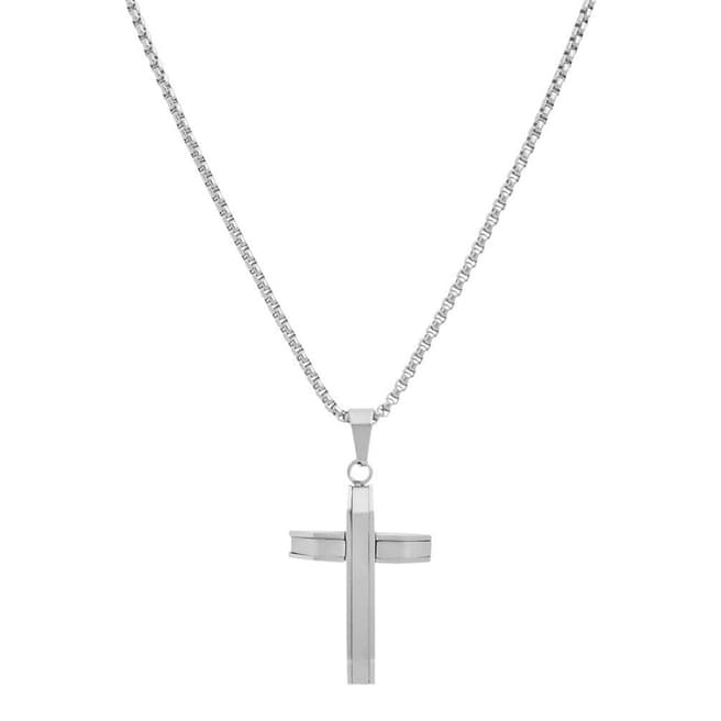 Stephen Oliver Silver Plated Cross Drop Necklace