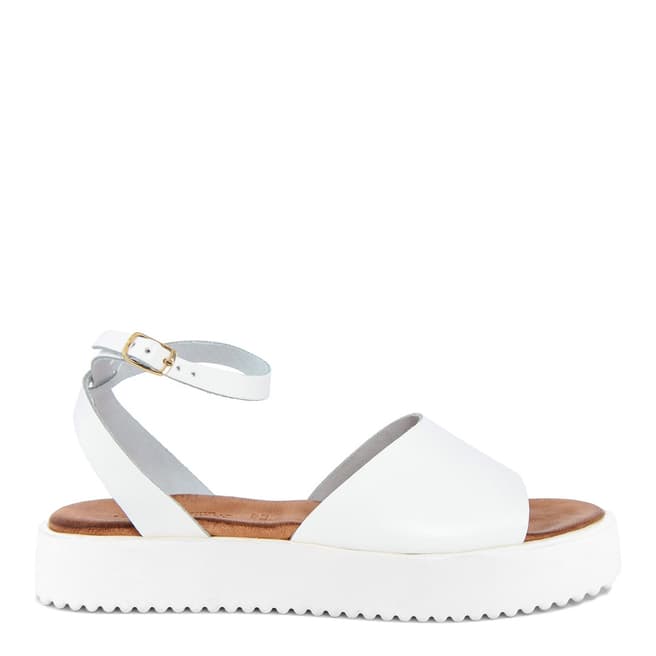 Christianelle White Leather Open Toe Sandals