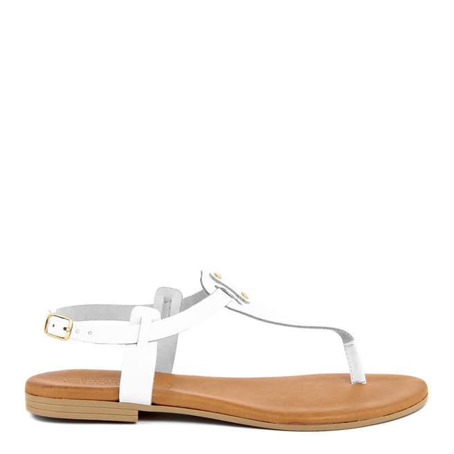 Christianelle White Leather Toe Thong Sandals