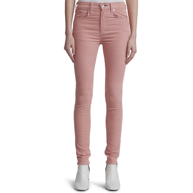 Rag & Bone Pink High Rise Skinny Stretch Jeans