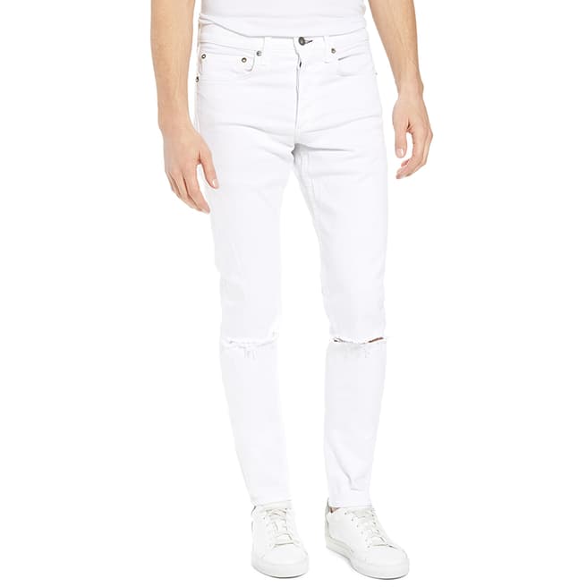 Rag & Bone White Distressed Skinny Stretch Jeans