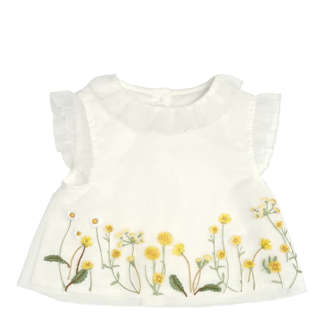 Mamas & Papas White Embroidered Top