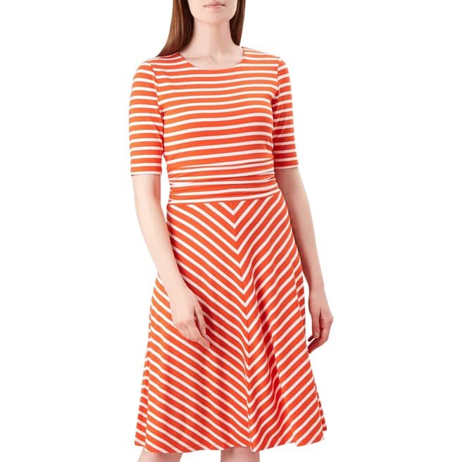 Hobbs London Orange Stripe Bayview Dress