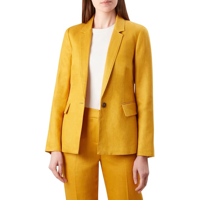 Hobbs London Yellow Anthea Linen Jacket