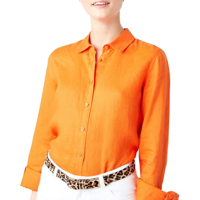 Hobbs London Orange Kristina Linen Shirt