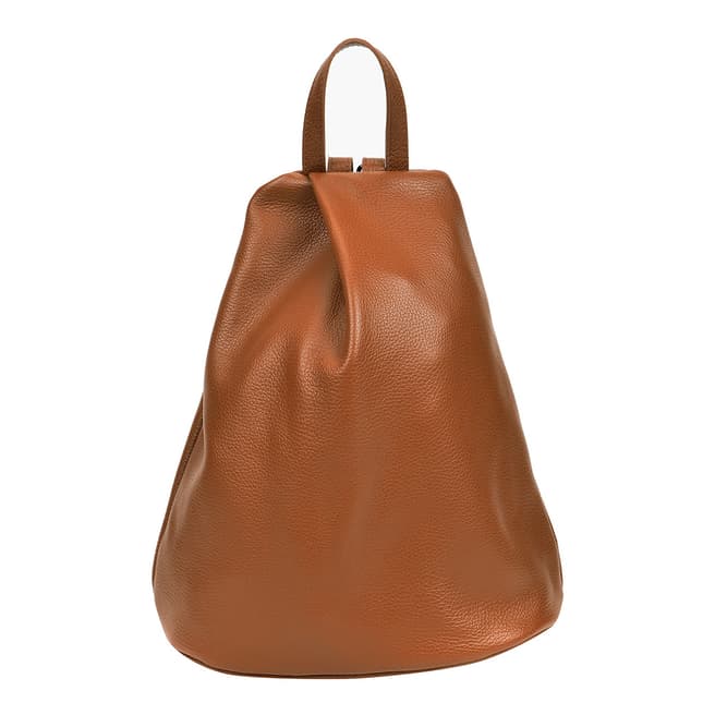 Mangotti Bags Cognac Leather Backpack