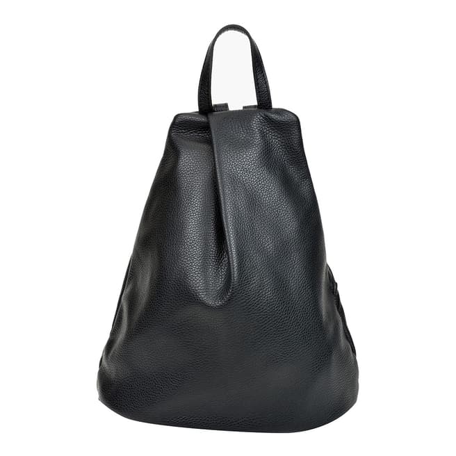 Mangotti Bags Black Leather Backpack