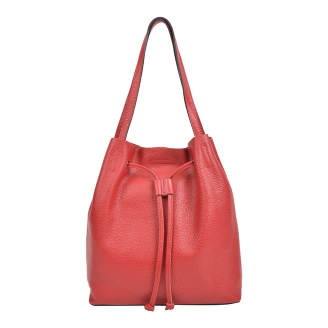 Sofia Cardoni Red Leather Shoulder Bag 