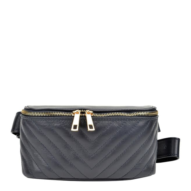 Anna Luchini Navy Leather Belt Bag