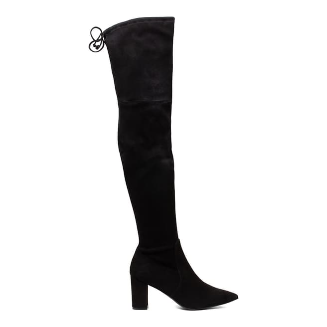 Stuart Weitzman Black Lesley 75 Stretch Suede Over The Knee Boot