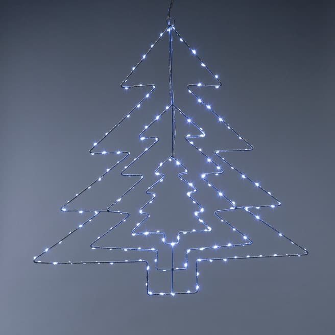 Festive Dewdrop Flashing Tree Silhouette 64cm