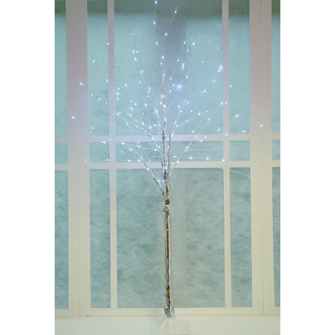 Festive 150cm Silver Dewdrop Tree - Warm White Lights