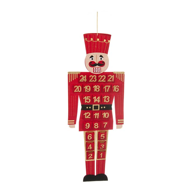 Festive Red Nutracker Advent Calendar 80cm