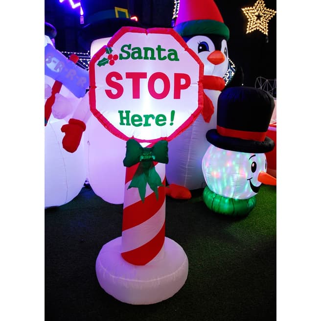 Festive Inflatable Santa Stop Sign 120cm