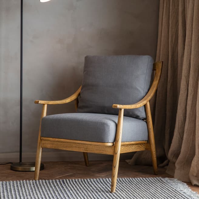 Gallery Living Austell Dark Grey Linen Armchair