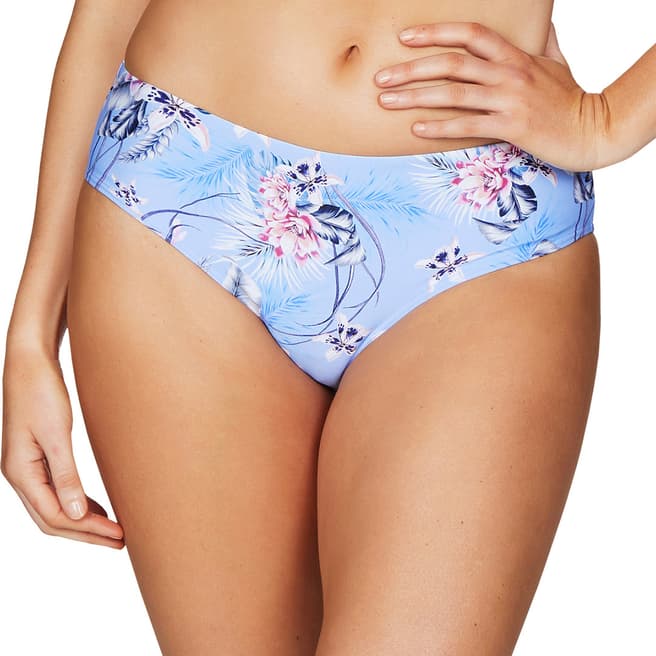 Sea Level Sky Blue Bahama's Bikini Pant With Embroidery Detail
