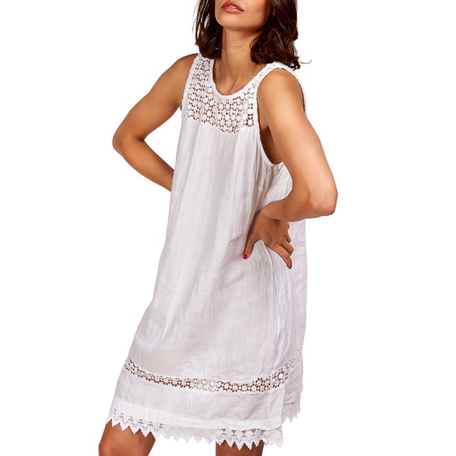 LE MONDE DU LIN White Lace Linen Dress