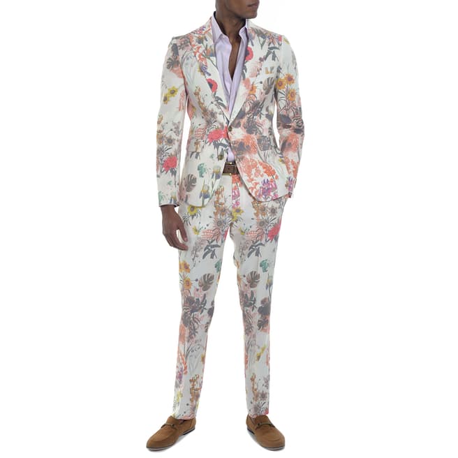 Devils Advocate Multi Floral Skinny Fit 2 Piece Suit