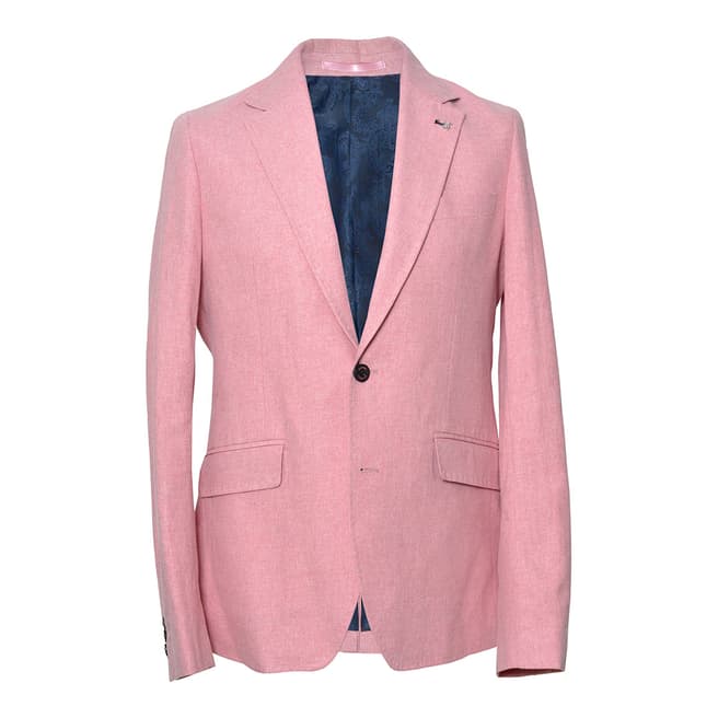 Gianni Feraud Pink Crosshatch Slim Fit Blazer