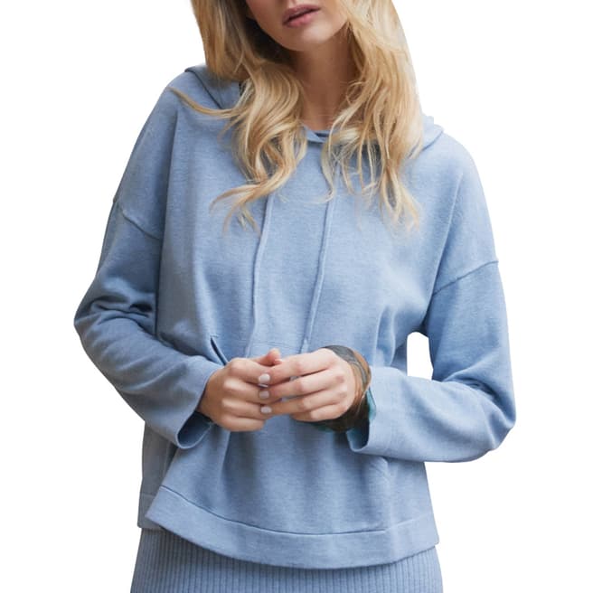 Rodier Blue Relaxed Cotton Blend Hoodie