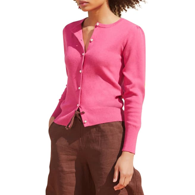 Rodier Pink Buttoned Through Cardigan